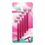 5 x TRIPLE BLADE DISPOSABLE LADIES WET SHAVE RAZORS BODY HAIR REMOVAL