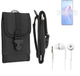 For Oppo Reno8 Pro Global + EARPHONES Belt bag outdoor pouch Holster case protec