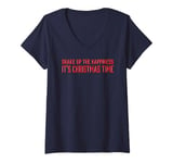 Womens Shake Up The Happiness Train Christmas Lyrics V-Neck T-Shirt