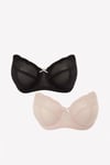 DD+ 2 Pack Non-Padded Strapless Bra