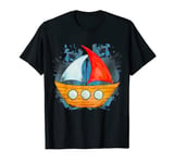 WaterColor Boat Vintage Ship Colorful painting Pirate T-Shirt