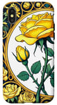 Coque pour iPhone X/XS Rose jaune Illustration Roses jardinage art rosiers jardiniers