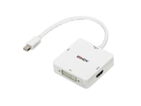 Lindy 38297, 0,15 M, Mini Displayport, Dvi-D + Vga (D-Sub) + Hdmi, Hankoppling, Honkoppling, Rak