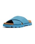 Camper Women's Brutus K201322 Flat sandal, Blue, 6 UK