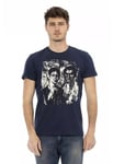 Trussardi Action Mens Blue Cotton T-Shirt - Size X-Large