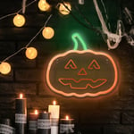 Neolia LED Neonskilt Halloween - Oransje og Grønt Lys med Gresskar
