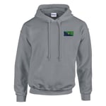 Broderad Christmas Island Flag Hoodie i grått Grå M