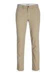 JACK & JONES Men's Slim Fit Chino Trousers - Classic Style Authentic Look Tapered Leg Pants, Crockery Colour, Sizes- 30 Waist 32 Inside Leg