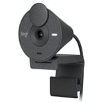 Logitech Brio 300 Graphite 1080p Auto Light Correction Noise-Reducing Mic Webcam