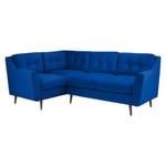 Halston Plush Blue Left Hand Facing Corner Sofa