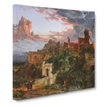 The Spirit Of War by Jasper Francis Cropsey Classic Painting Canvas Wall Art Print Ready to Hang, Framed Picture for Living Room Bedroom Home Office Décor, 14x14 Inch (35x35 cm)