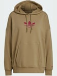 adidas Womens Adicolor Shattered Trefoil Oversized Hoodie - Cream / 6