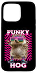 Coque pour iPhone 15 Pro Max Funky Hog, joli hérisson, disco, danse, rave trance