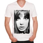 Homme Tee-Shirt Col V Jane Birkin Face T-Shirt Graphique Éco-Responsable Vintage Cadeau Nouveauté