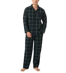 LAPASA Ensemble de Pyjama Homme Chaud & Confortable 100% Flanelle de Coton M95 Ensemble à Carreaux Vert & Bleu Marine, M