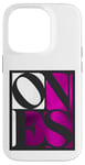 Coque pour iPhone 14 Pro Rose One Of Them Ones Couleur rose Graphique blanc