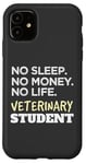 Coque pour iPhone 11 Veterinarian No Sleep No Money No Life Vet Student