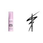 NYX Professional Makeup Base de Maquillage pour Teint Lisse et Uniforme, Racine de Guimauve, Formule Vegan, The Marshmellow Primer, 30 ml & Eyeliner Feutre Epic Ink Liner, Waterproof, Black