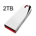 Clé USB 3.0 haute vitesse avec disque dur en métal,clé USB portable SSD,1 To,2 To - Type silvery-2TB