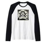 Funny Vampire Cat, Halloween, Love Cats with Attitude Raglan Baseball Tee