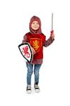 PRETEND TO BEE Red Royal Knight Fancy Dress Costume for Kids with Sword & Shield, Bundle, 3-5 Years