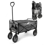 Chariot Enfant Pliable Gris 100 kg Transport Marchandise Outils Tout-terrain Plage Nature - Toboli