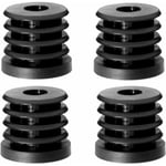 Cyclingcolors - 4x Embout de tube rentrant rond Ø28mm maximum 200kg taraudé pour vis M8 pied réglable noir meuble étagère outillage