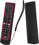 Remote Cover De Protection En Silicone Antichoc Antiderapant Respectueux De La Peau Conçu Compatible With La Telecommande Smart Tv Lg Akb73715601/ Akb75095308(Noir + Rouge)