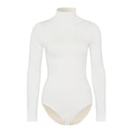 FALKE Women's Rich Cotton W BO Soft Fabric Longsleeved 1 Piece Shapewear Bodysuit, White (Ivory 2179), XS 34-36