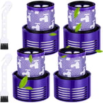 4 Filtre pour Dyson V10, Filtres pour Dyson Cyclone V10 SV12 Series avec Deux Brosses de Nettoyage pour Aspirateur, V10 Absolute, V10 Animal, V10