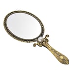 1 Pc gold vintage mirror Makeup Hand antique vanity oval dressing Handheld