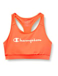 Champion Women's Athletic C-Tech Quick Dry Metallic Logo Medium Support Bras, Rosa Fragola, L