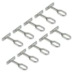 Emuca 7061007 Support central pour barre de penderie ovale, Zamack, Nickelé, Lot de 10