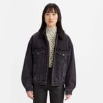 Levi's Womenss Levis 90's Sherpa Trucker Jacket in Black material_cotton - Size 10 UK