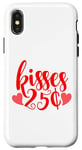 Coque pour iPhone X/XS 25 Cent Kisses Funny St Valentin Kissing Booth Kiss Love