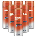 6 x Gillette Pro Shave Shaving Gel Menthol Provides Superior Glide Icy Cool 75ml