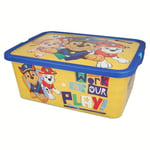 KP Pharma Paw Patrol Kids Toy Storage Boxes with Click Lock Lid for Toys, Books, Blankets, Clothes - Storage Box for Boys and Girls, 13L