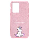 Coque Iphone 12 MINI paillettes rose licorne enjoy personnalisee