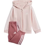 adidas 3-Stripes Full Zip Hood Joggingsett Barn - Rosa - str. 86