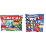 Monopoly Junior Board Game, 2-Sided Gameboard, 2 Games in 1, Monopoly Game for Younger Children & The Classic Game of Connect 4 Strategy Board Game; 2 Games for Kids Aged 6 and up; 4 in a Row