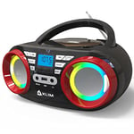 KLIM Boombox B3 - Poste Radio CD Portable - Nouveauté - Radio FM, CD, Bluetooth, USB, MP3 - CD Boombox - Mode Filaire et sans Fil avec Piles Rechargeables - Lentille Laser - Lecteur CD Portable