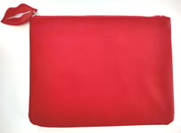 Bourjois Red Makeup Bag PU Faux Leather with Lip Shaped Pull Tab