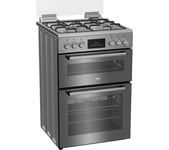 BEKO FDG6272TCSM 60 cm Gas Cooker - Silver Mirror, Silver/Grey