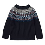 FUB Fair Isle-stickad tröja Dark Navy | Marinblå | 110 cm