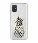 Coque Galaxy S20 ananas geometrique noir transparente