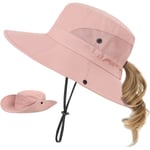 Barn Solhatt hästsvans Flickor UPF 50 Bucket Cap Summer Beach Fishing