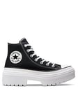 Converse Womens Canvas Lugged Heel - Black/White, Black/White, Size 7, Women