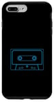 Coque pour iPhone 7 Plus/8 Plus Contour de cassette en bleu Old Tech nostalgique