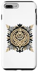 Coque pour iPhone 7 Plus/8 Plus Emblème nœud doré – Design de symétrie complexe