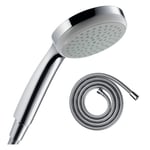 Pommeau de douche HANSGROHE Croma 100 EcoSmart chromé + flexible de douche 2 m HANSGROHE Metaflex chromé